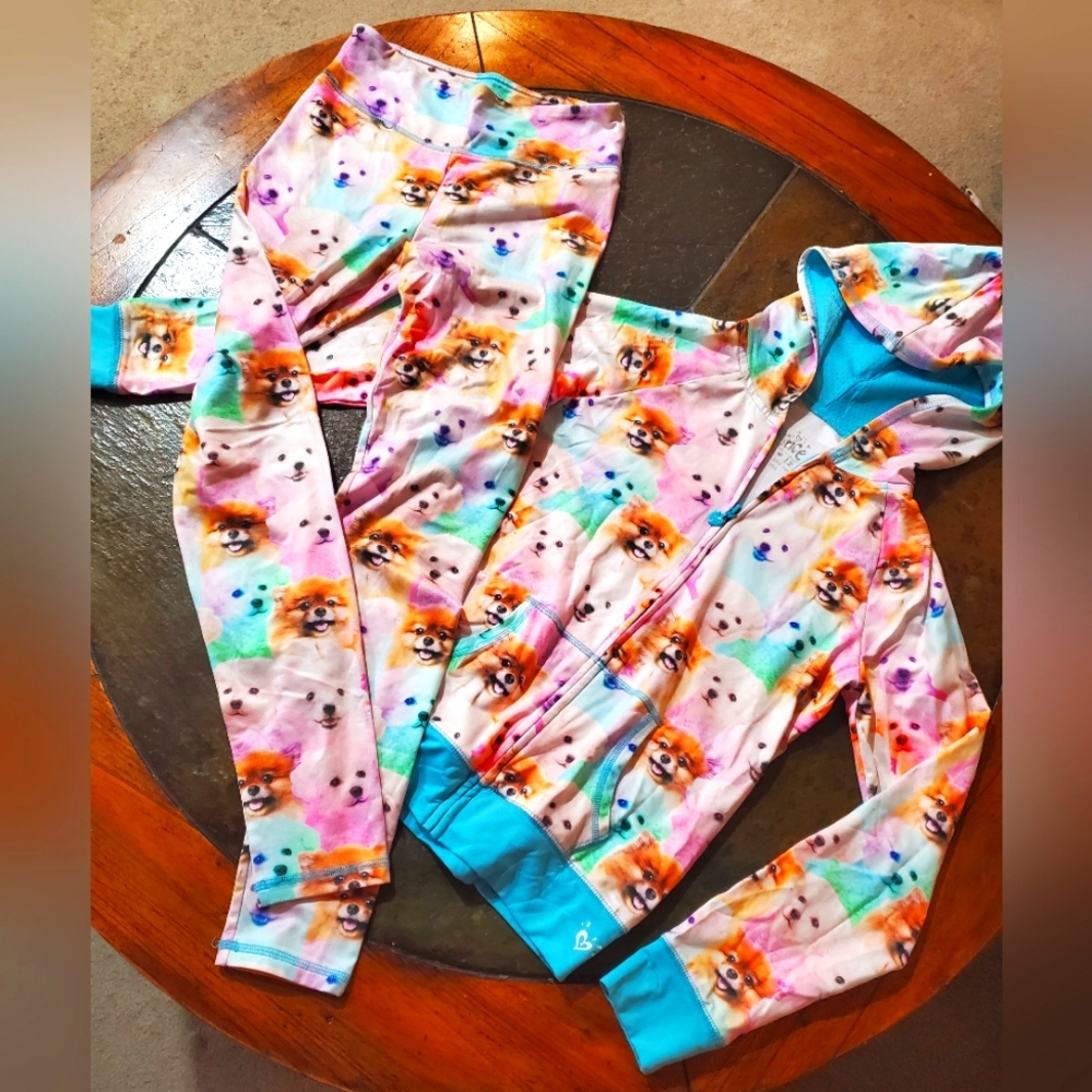 Leggings size 14 youth and hooded jacket size 12 youth